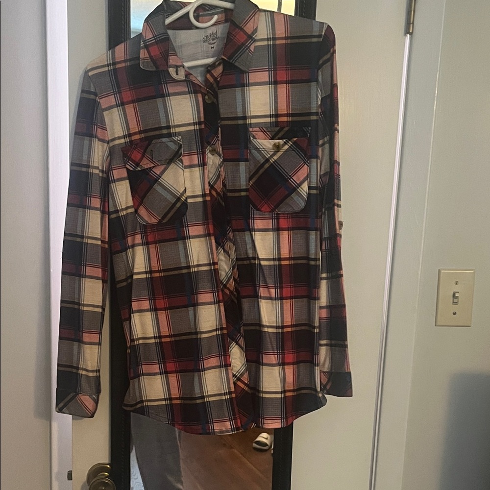 Plaid Button-Up Shirt size M